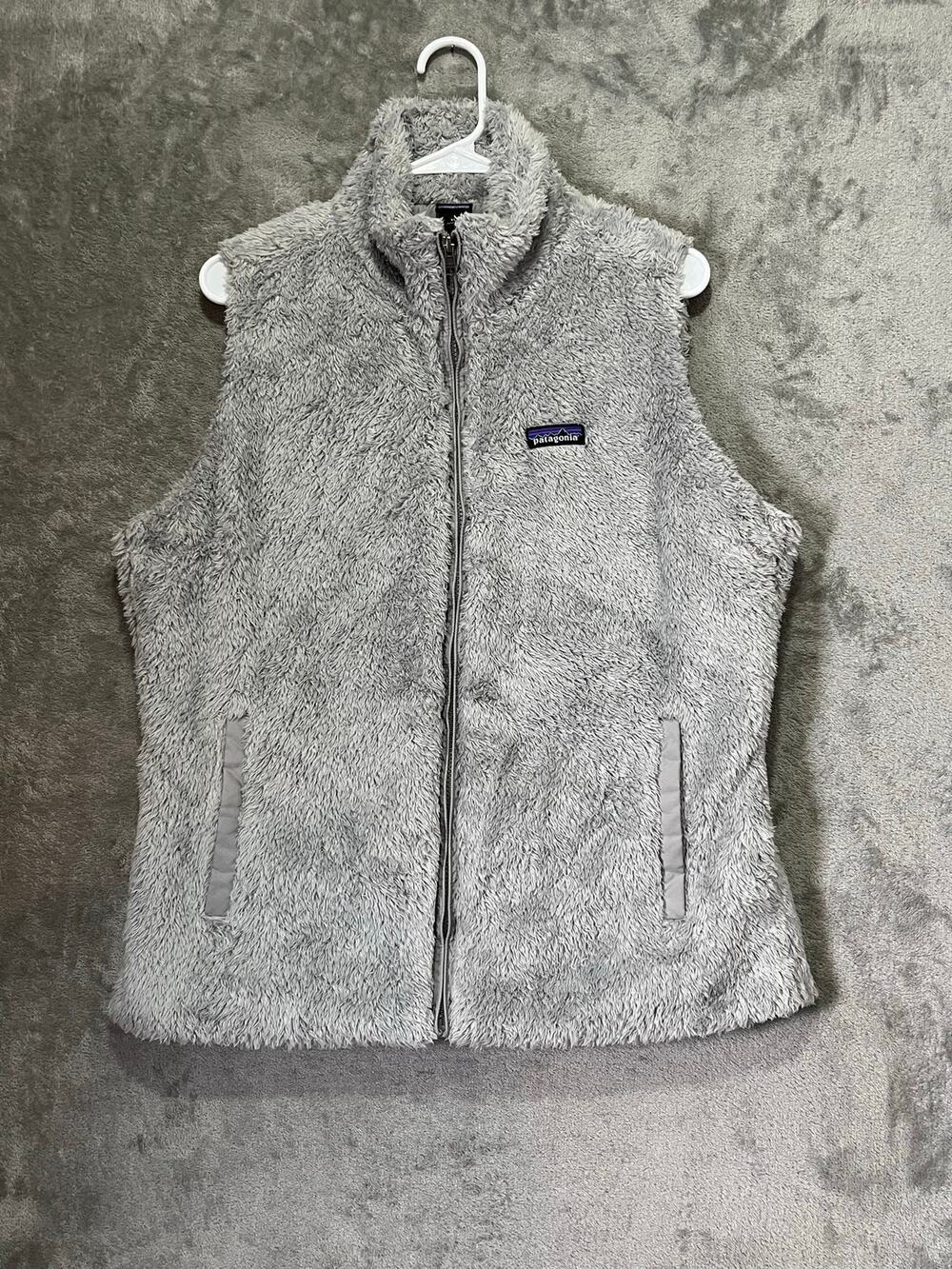 Patagonia Los Gatos Fleece Vest Gray Full Zip High Pile Sherpa Women’s XL